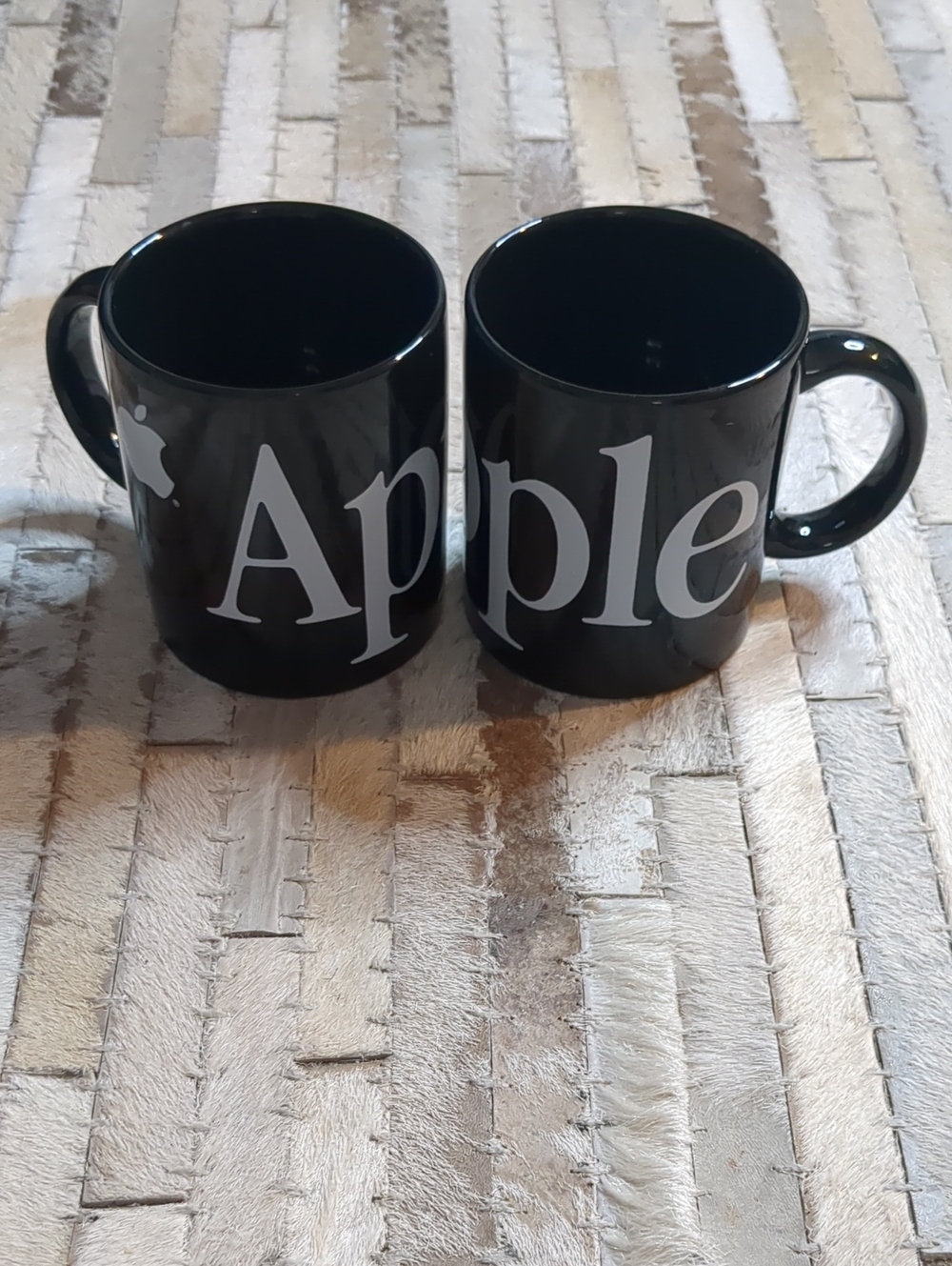 Vintage 90s Apple Computer Mac Employee Ceramic Coffee 12oz Mugs (Set Of 2)